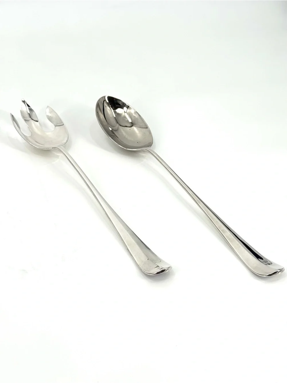 VTG International Silver Co Silverplate Queen Ann 13” Fork/Spoon Server Set